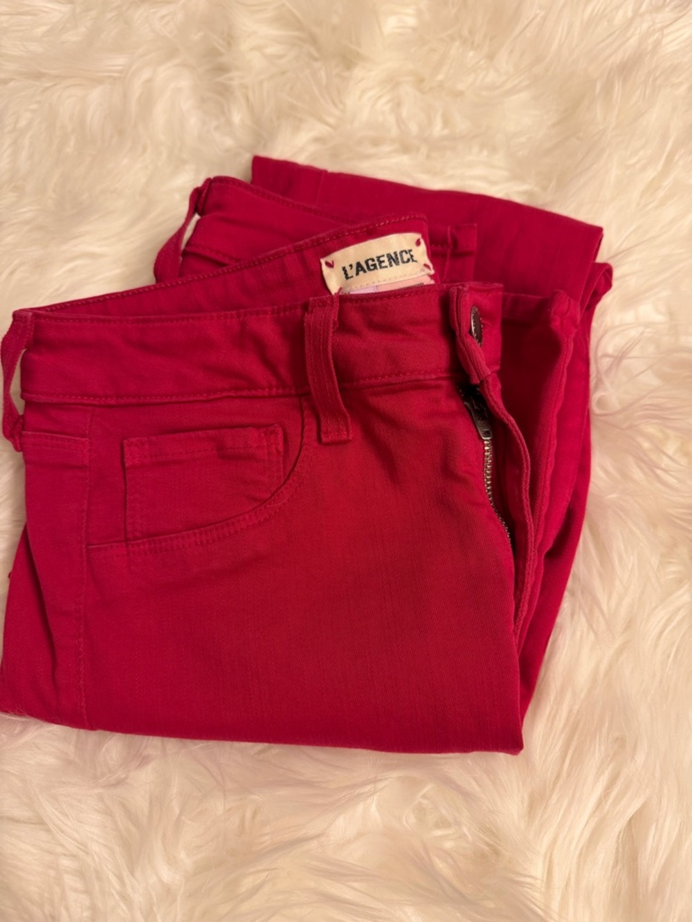 L'AGENCE Women's Margot High Rise Hot Pink Skinny Jeans